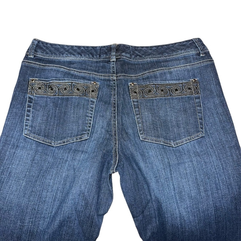 White House Black Market Blanc Dark Blue Denim WideLeg size 8r - Picture 7 of 14